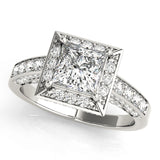 Square Halo Cushion Engagement Ring
