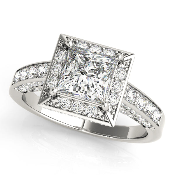 Square Halo Cushion Engagement Ring