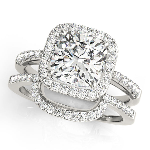 Halo Square & Cushion Engagement Ring (83503-7)