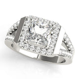 Square Halo Cushion Engagement Ring