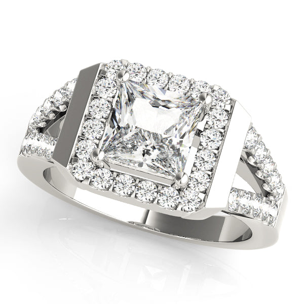 Square Halo Cushion Engagement Ring