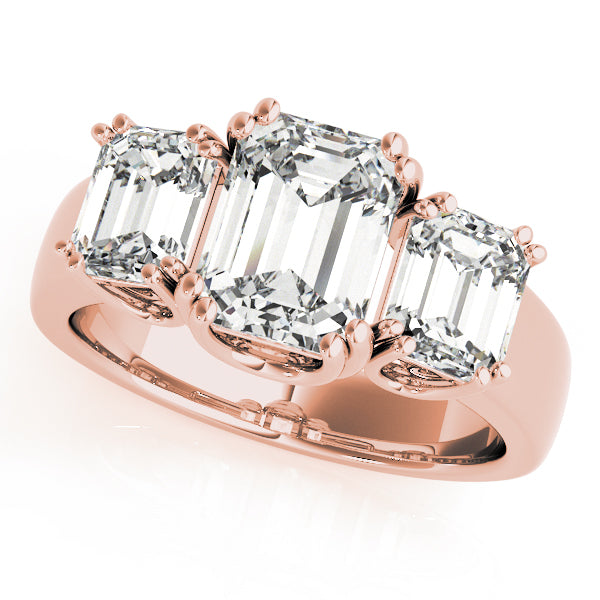 3 Stone Emerald Engagement Ring (83610)