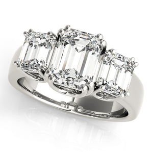3 Stone Emerald Engagement Ring (83610)