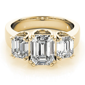 3 Stone Emerald Engagement Ring (83610)