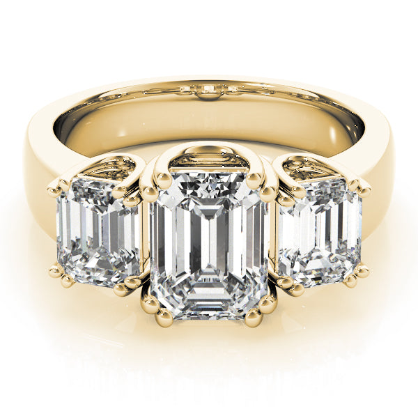 3 Stone Emerald Engagement Ring (83610)
