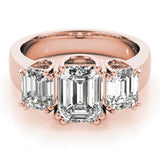 3 Stone Emerald Engagement Ring (83610)