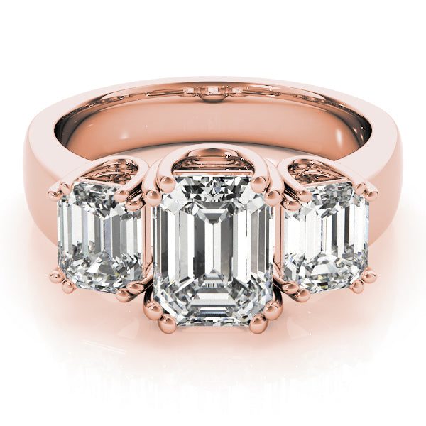 3 Stone Emerald Engagement Ring (83610)