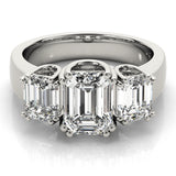 3 Stone Emerald Engagement Ring (83610)