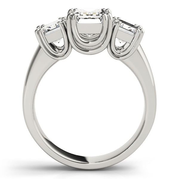 3 Stone Emerald Engagement Ring (83610)