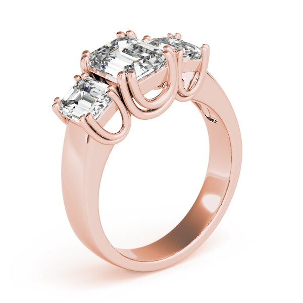 3 Stone Emerald Engagement Ring (83610)