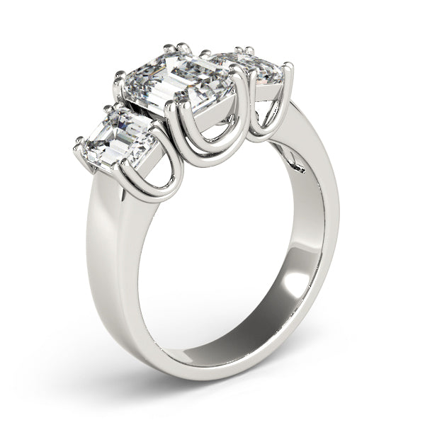 3 Stone Emerald Engagement Ring (83610)