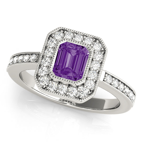 Halo Emerald Engagement Ring (83650)