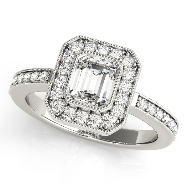 Halo Emerald Engagement Ring (83650)