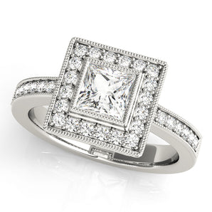 Square Halo Cushion Engagement Ring