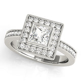 Square Halo Cushion Engagement Ring
