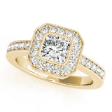 Halo Square & Cushion Engagement Ring (83755)