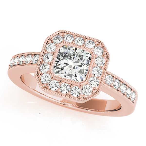 Halo Square & Cushion Engagement Ring (83755)