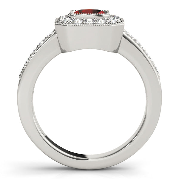Halo Square & Cushion Engagement Ring (83755)