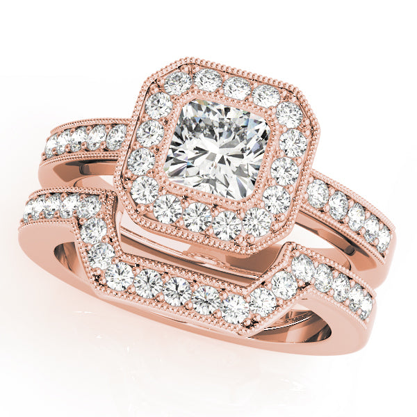 Halo Square & Cushion Engagement Ring (83755)