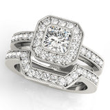 Halo Square & Cushion Engagement Ring (83755)