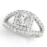 Square Halo Cushion Engagement Ring