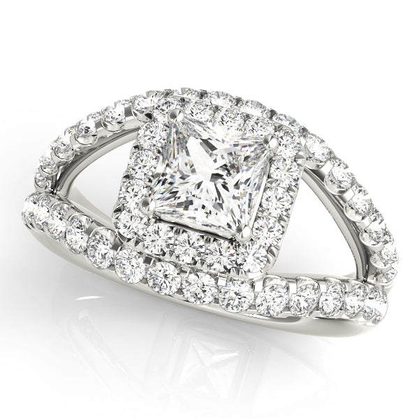 Square Halo Cushion Engagement Ring