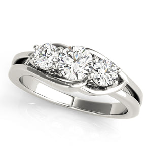 Three-Stone Engagement Ring (Round Center)