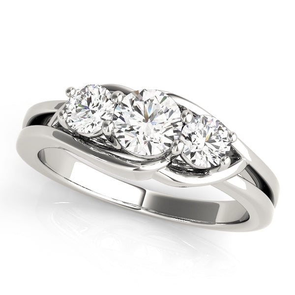 Three-Stone Engagement Ring (Round Center)