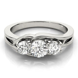 Three-Stone Engagement Ring (Round Center) - alt view