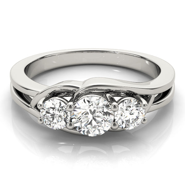 Three-Stone Engagement Ring (Round Center) - alt view