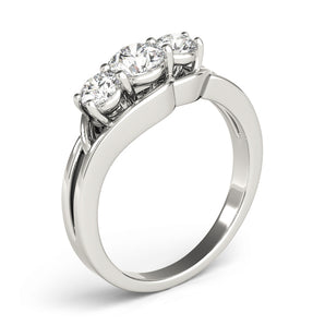 Three-Stone Engagement Ring (Round Center) - alt view