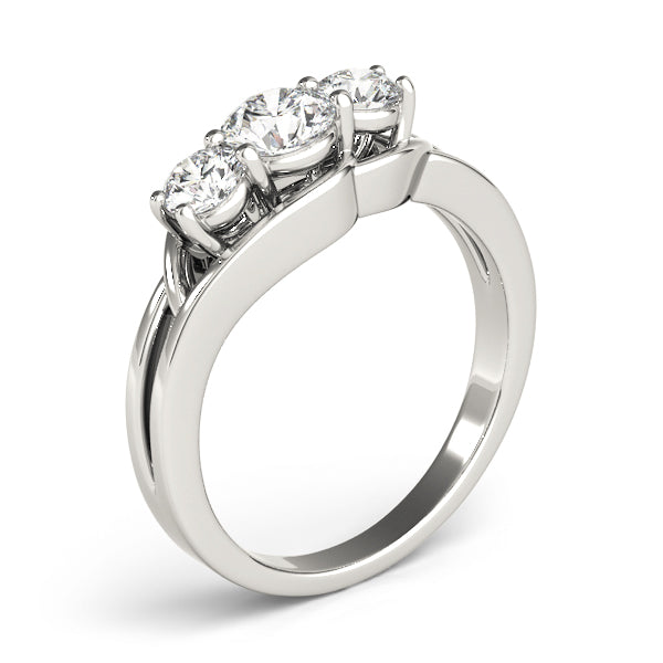 Three-Stone Engagement Ring (Round Center) - alt view