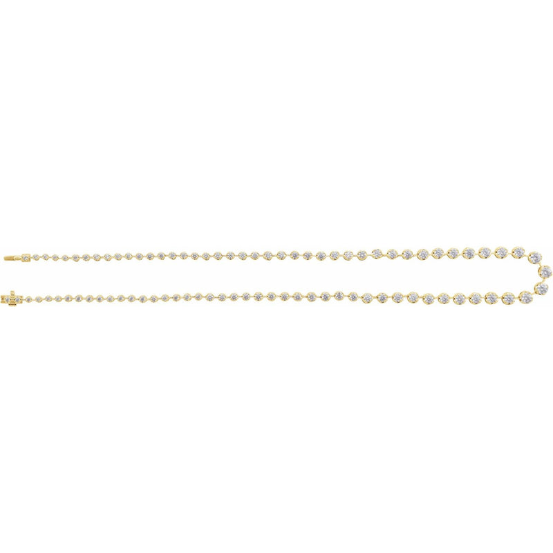6 3/4 ct tw Line Lab Grown Diamond Necklace in 14K White Gold (18... - view 3
