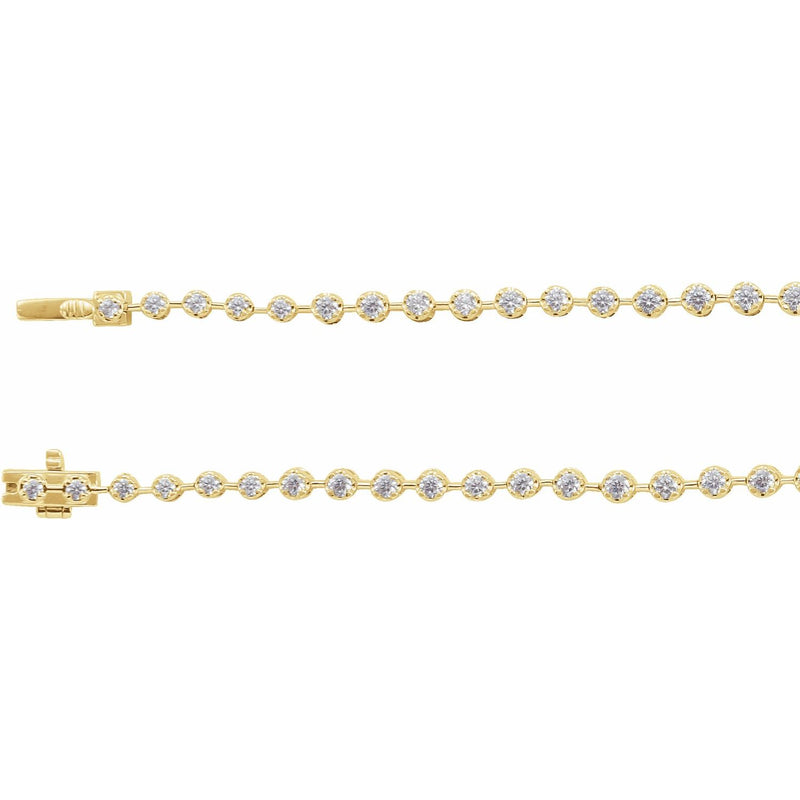 6 3/4 ct tw Line Lab Grown Diamond Necklace in 14K White Gold (18... - view 2