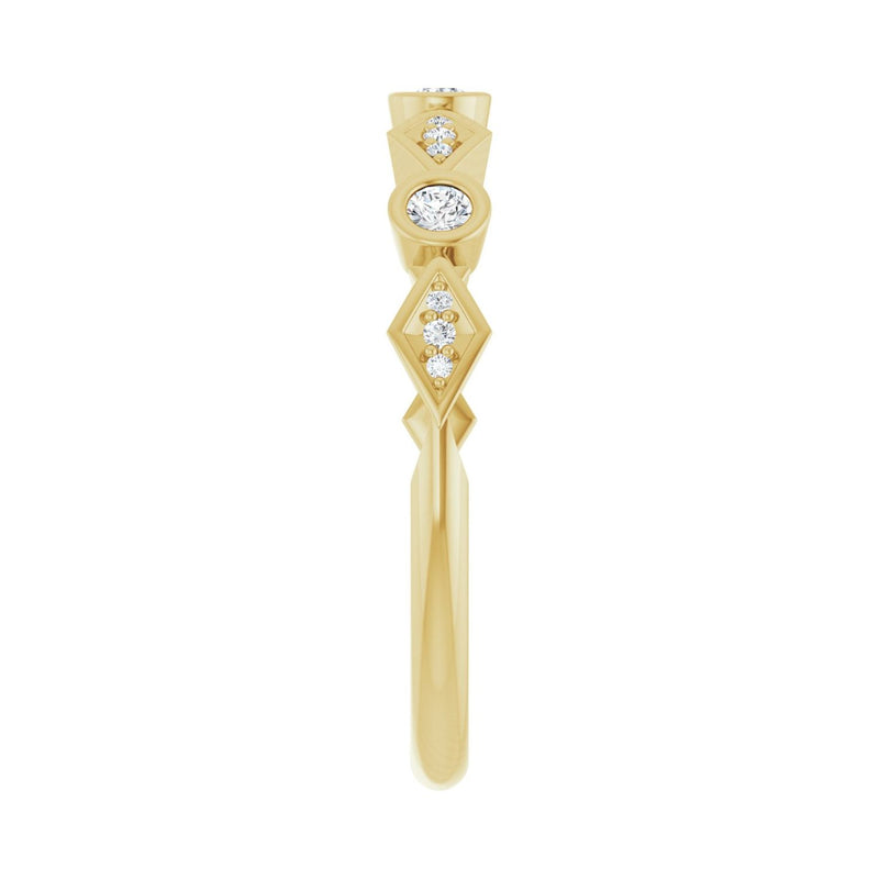 1/8 ct tw Three-Stone Lab Grown Anniversary Band in 14K White Gol... - view 4