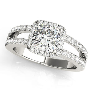 Square Halo Cushion Engagement Ring