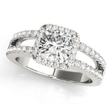 Square Halo Cushion Engagement Ring