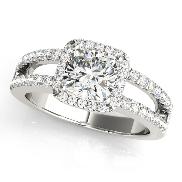 Square Halo Cushion Engagement Ring