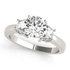 Three-Stone Traps & Halfmoons Engagement Ring