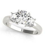 Three-Stone Traps & Halfmoons Engagement Ring