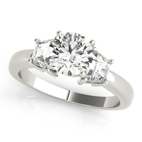 Three-Stone Traps & Halfmoons Engagement Ring