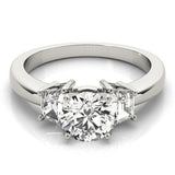 Three-Stone Traps & Halfmoons Engagement Ring - alt view