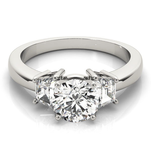 Three-Stone Traps & Halfmoons Engagement Ring - alt view