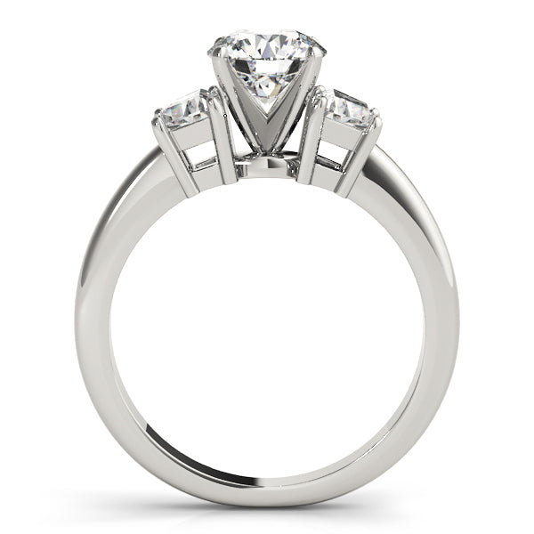 Three-Stone Traps & Halfmoons Engagement Ring - alt view