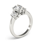 Three-Stone Traps & Halfmoons Engagement Ring - alt view