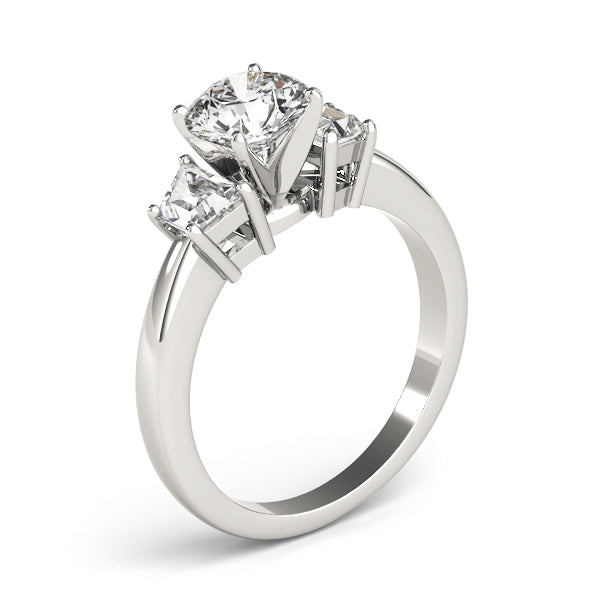 Three-Stone Traps & Halfmoons Engagement Ring - alt view