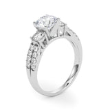 Three-Stone Engagement Ring (Round Center) - alt view
