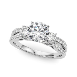 Three-Stone Engagement Ring (Round Center)