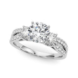 Three-Stone Engagement Ring (Round Center)
