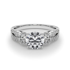 Three-Stone Engagement Ring (Round Center) - alt view